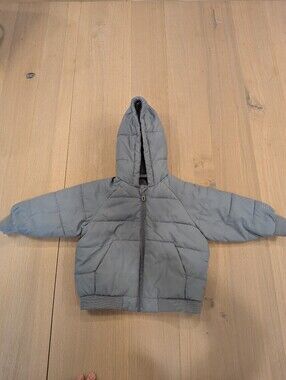 Zara Baby 9-12m Hooded Puffer Jacket - Gray